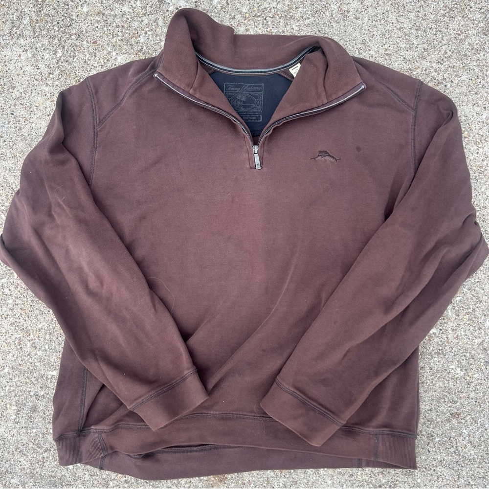 Tommy Bahama Men's Chocolate Zip-Up Sweater